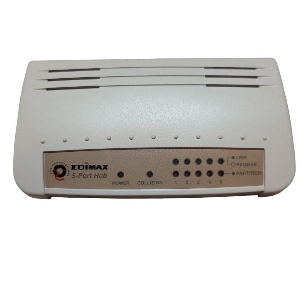 Edimax 5 Port Ethernet Switch Network Hub Tested No Adapter